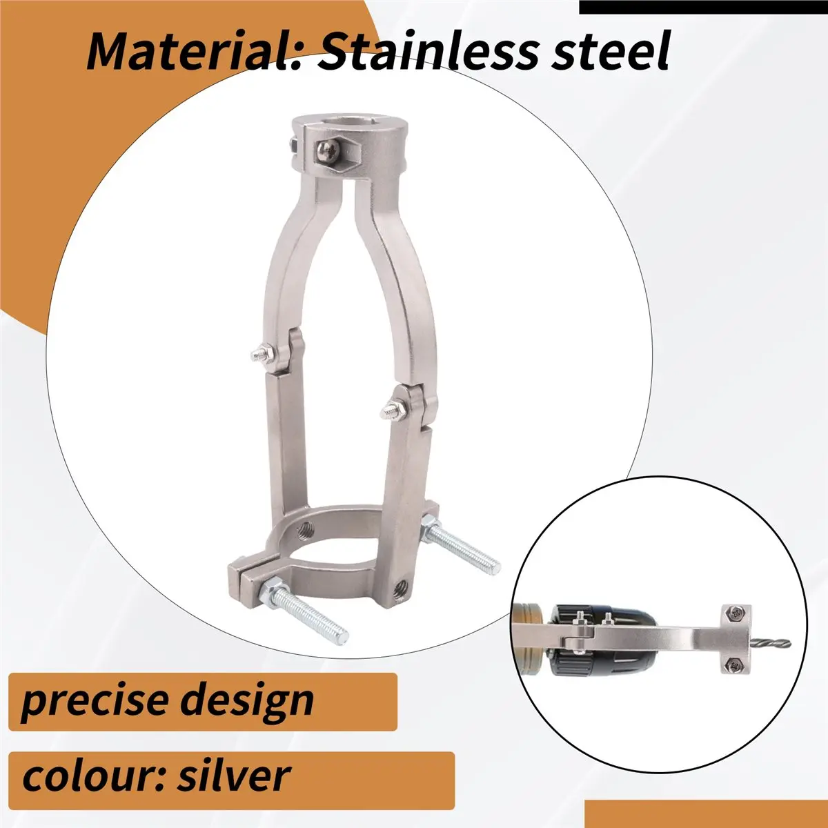 Square Hole Drill Bit Adapter Mortising Attachment for Drill Press, Stainless Steel Easy Install, for Woodworking Furniture