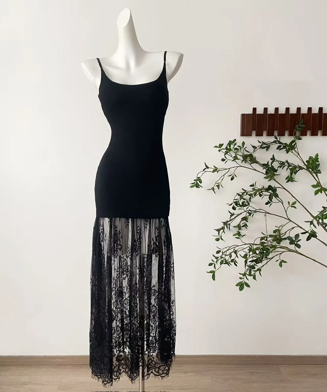 

Summer Women French Vintage Graduation Patchwork 2000s Aesthetic Maxi Spaghetti Strap Dress Shoujo Frock Evening Party Design