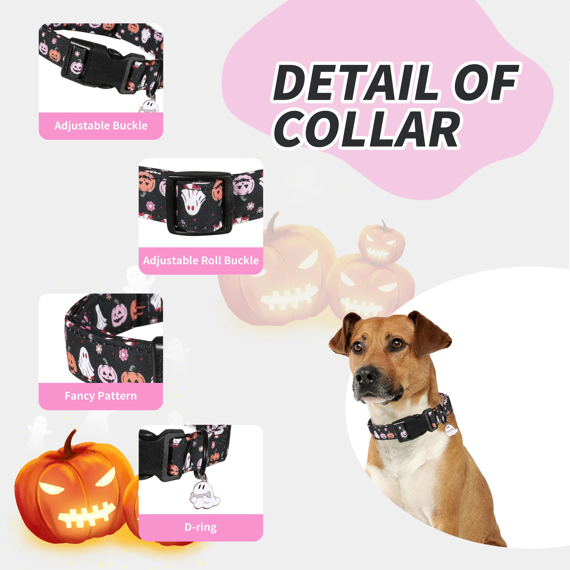Halloween-Hundehalsbänder: Anti-Biss-Halsabdeckungen und spezielle Halsketten für unterwegs – für große, mittlere und kleine Hunde sowie Katzen – Detail 16