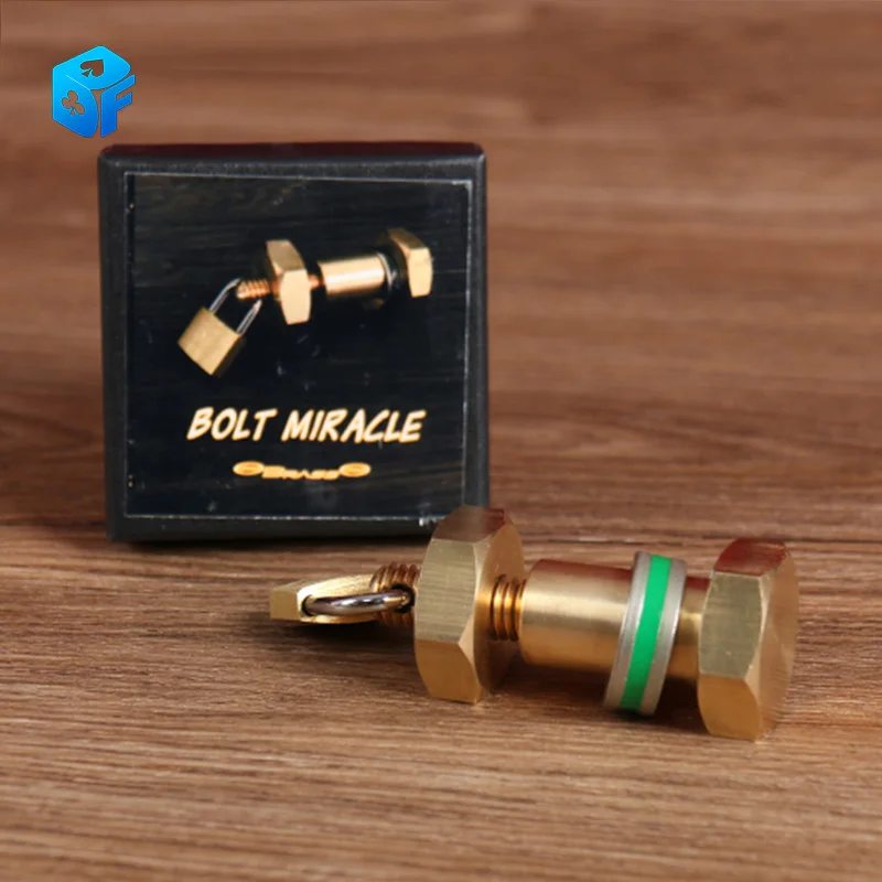 Bolt Miracle (Brass) Magic Tricks Ring Come Into Bolt Magia Magician Close Up Party Bar Illusions Gimmick Props Mentalism