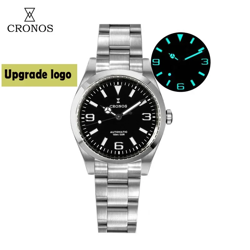 

Cronos EX Mechanical Men Watch 36mm PT5000 SW200 AutomaticSapphire Glass Bushed Bracelet 10ATM L6032