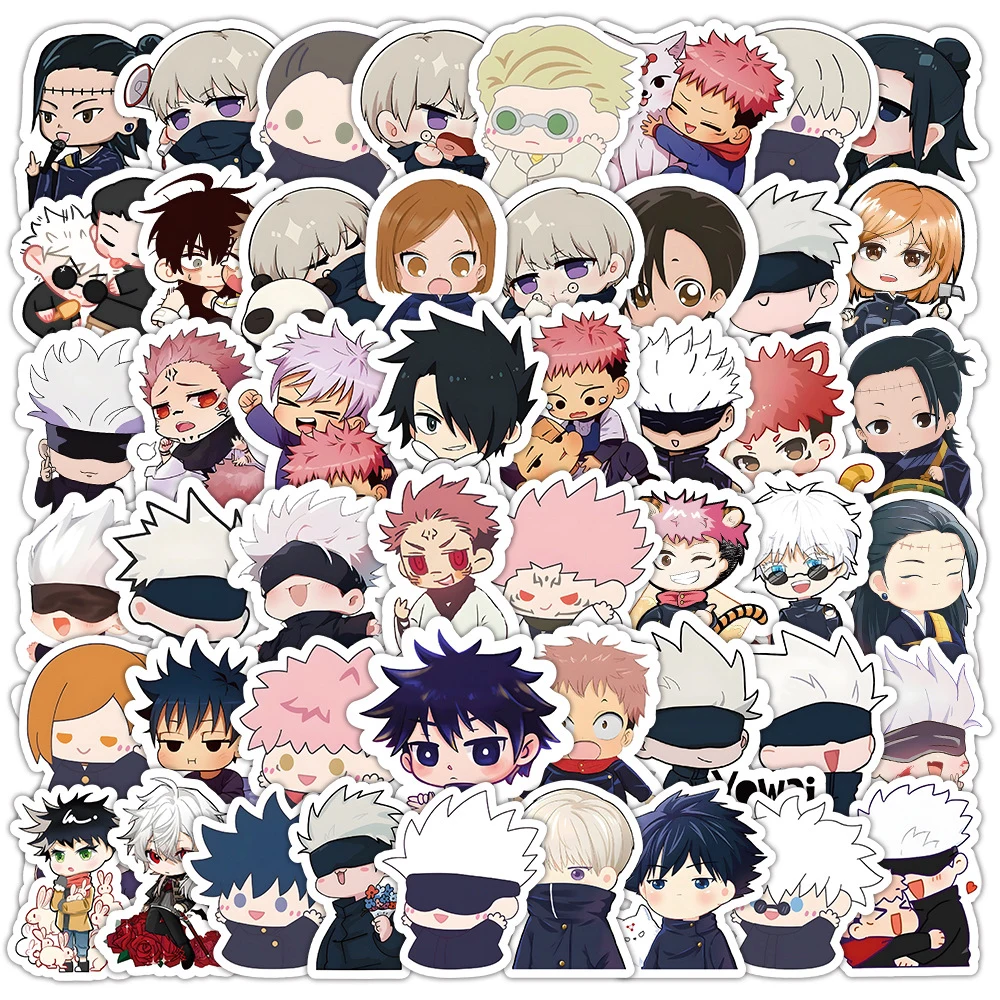 10/30/60 Stuks Schattige Jujutsu Kaisen Anime Stickers Kawaii Q-Versie Cartoon Graffiti Stickers Sticker Voor Skateboard Telefoon Hoesje Laptop