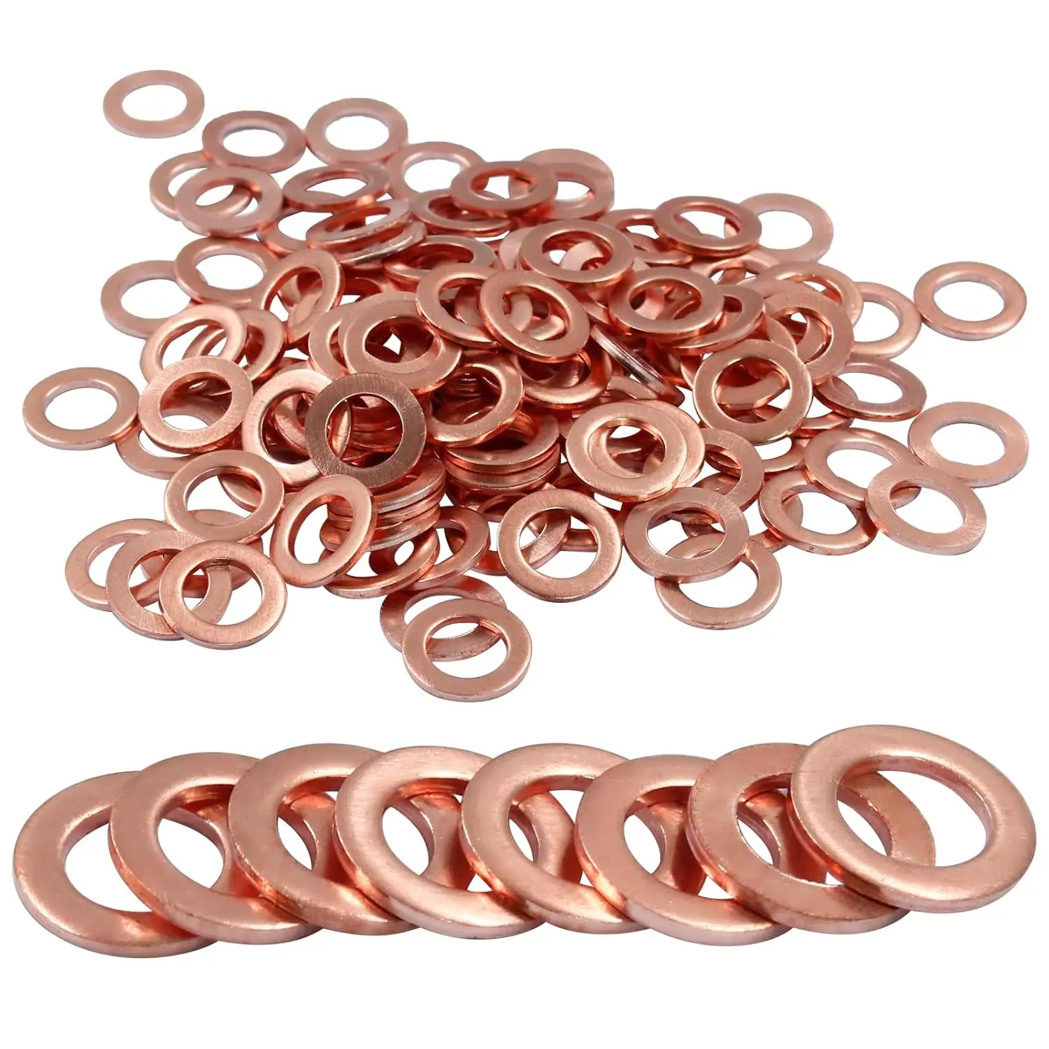 10PCS Copper Washer Flat Ring Seal Spacer M5 M6 M8 M10 M12 M14 O Ring Gasket Solid Shim Pad Sump Plug Hardware Accessories