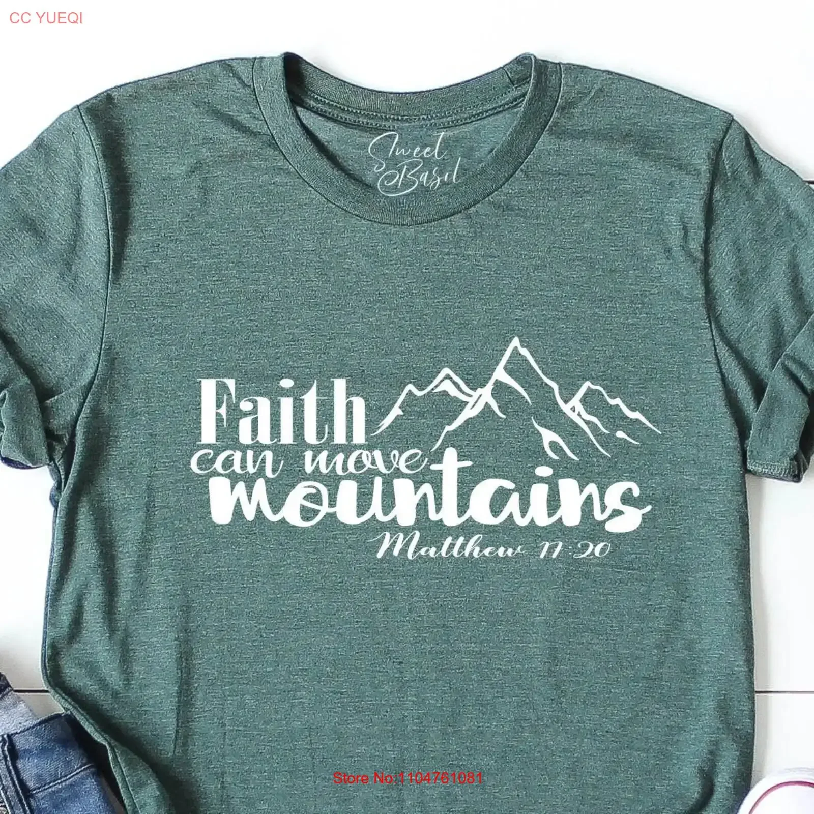 Camiseta Faith Can Move Mountains, camiseta cristiana, espiritual, religiosa, con citas de la Biblia, estilo vintage, lavada, transpirable, unisex, ropa de calle