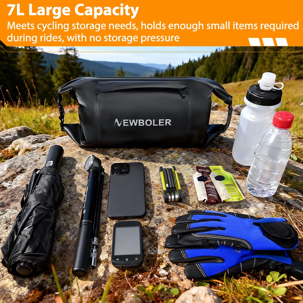 NEWBOLER  Bike Front Bag Large Capacity Storage Waterproof Multi-function Riding Bag Bicycle Handlebar Bag Gravel Bicycle Bag
