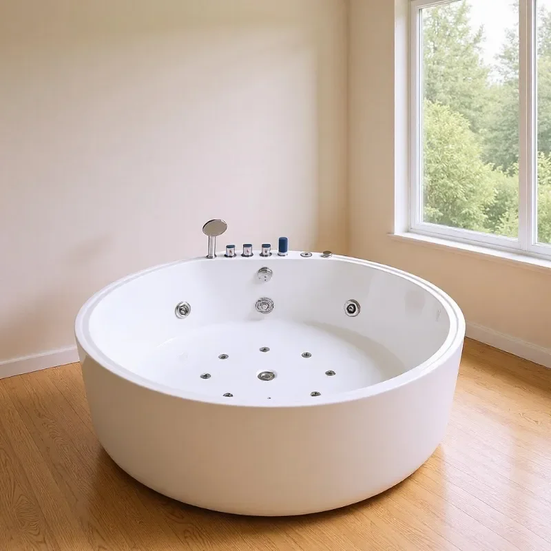 for Hotel B&B Whirlpool Massage Bathtub Household Double Couple Intelligent Thermostatic Circular Engineering Tub