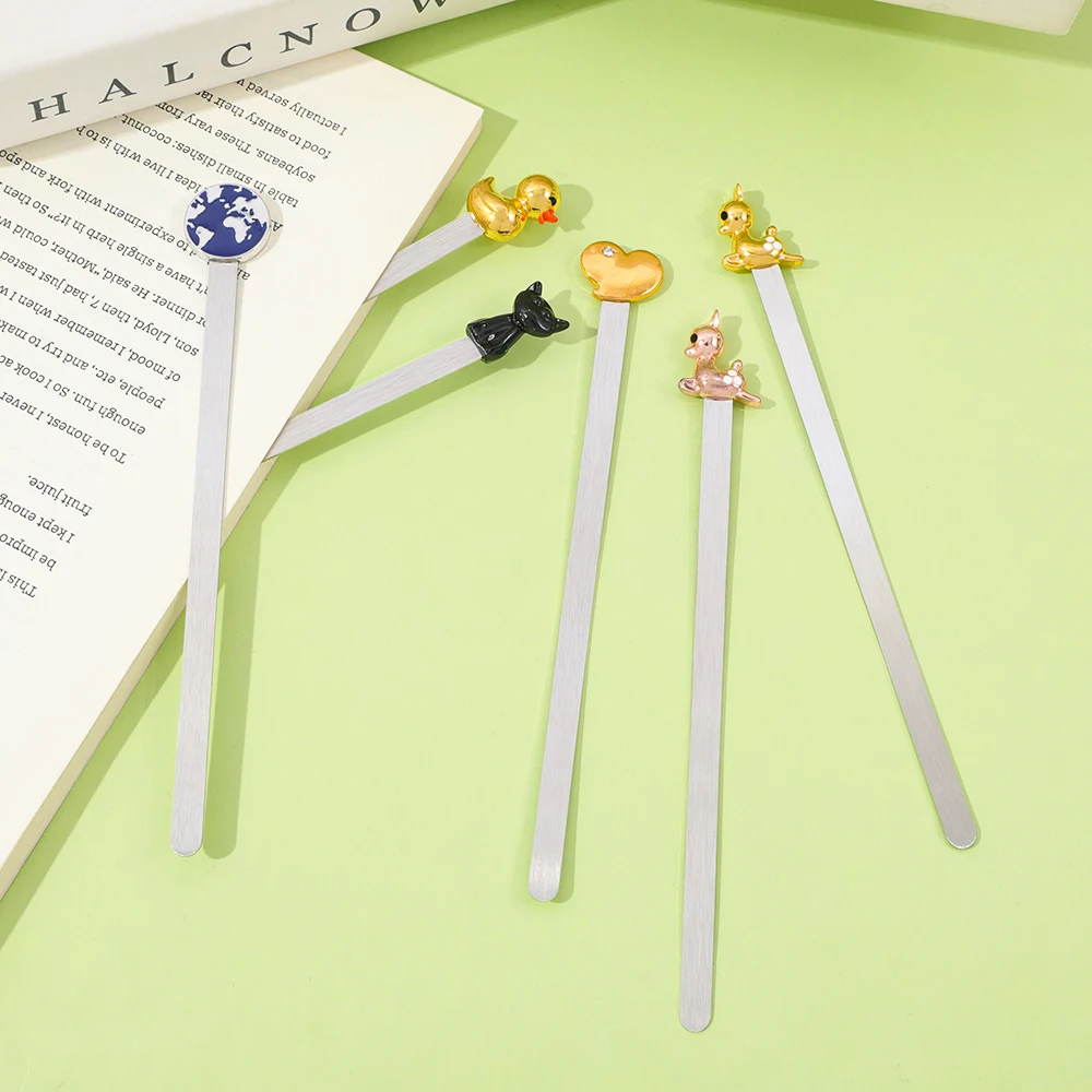 Segnalibri in acciaio inossidabile con gatto carino Amanti della lettura Accessori per la lettura Regali di compleanno per amici Regali di Natale