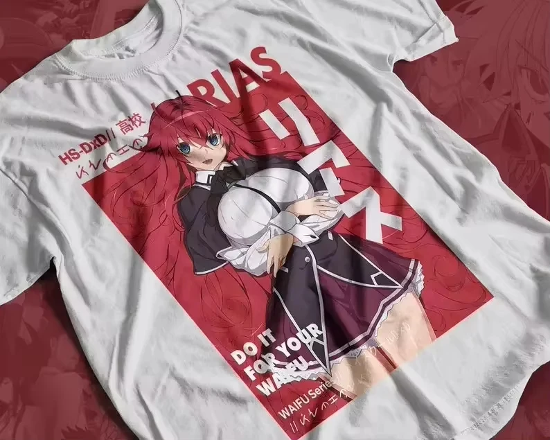 High School DxD Rias Gremory Anime Do It for Your Waifu Graphic Tee Cotton Mens Womens T-Shirt Summer Streetwear