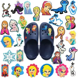 1-25pcs MINISO Frozen Princess Lisa Shoe Buckle Charms Funny Cartoon Character for Clogs Accessories Kids Xmas Birthday Gifts