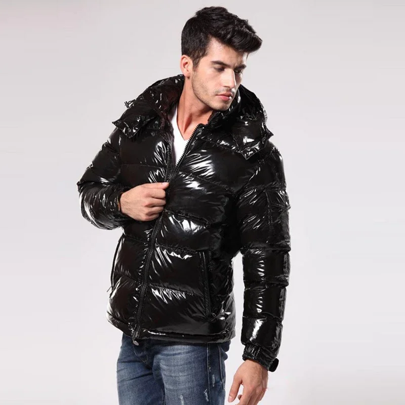 The King Of Down-chaqueta con capucha para hombre, abrigo informal cálido con NFC, sombrero desmontable, relleno de plumas de ganso blanco, Invierno