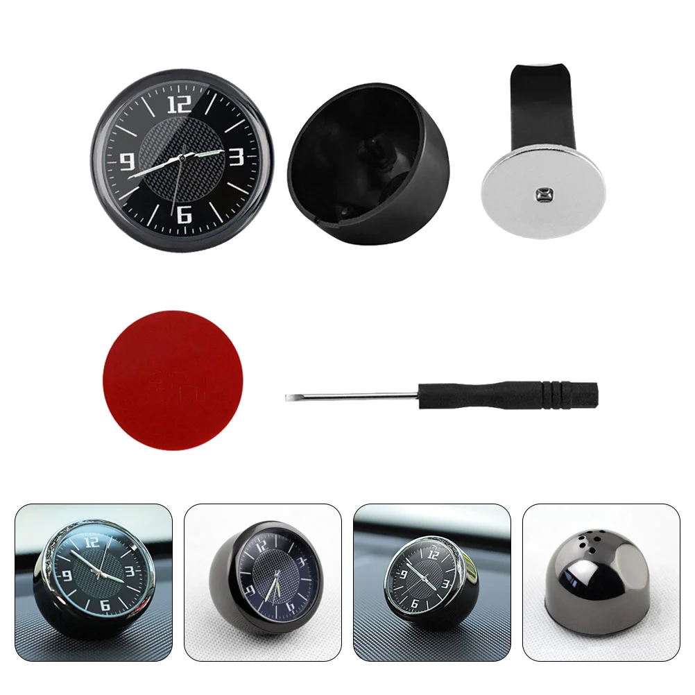

Universal Car Clock Stainless Steel Vintage Black Vent Miniature Interior Decoration Auto Accessory for Car
