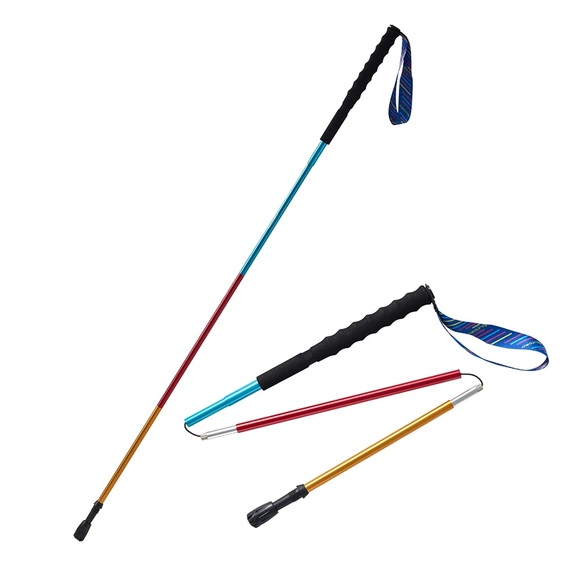 Meauray Professional Cross-Country Running Poles, Outdoor Climbing Folding Poles, Lightweight Storage Aluminum Alloy Hiking Poles for Men and Women