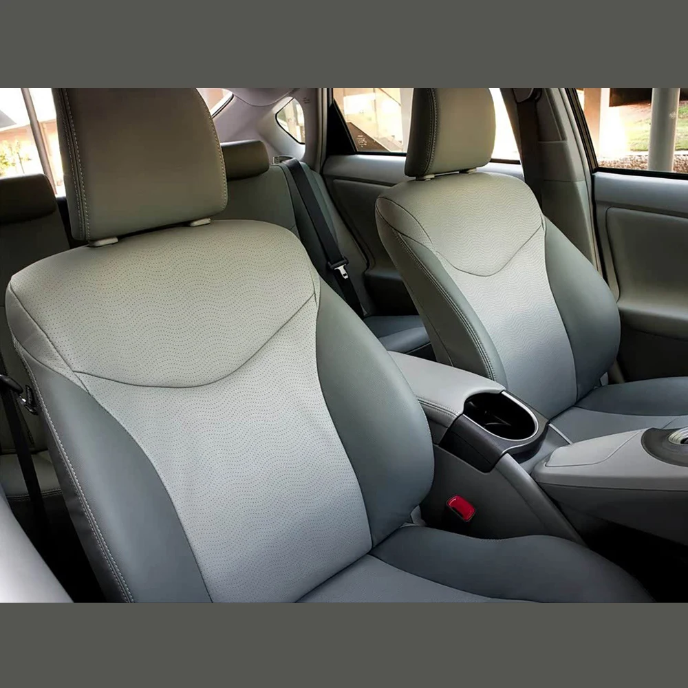 

For Toyota PRIUS 2011 2012 2013 2014 Seat Covers Sets Genuine Leather & Leather Car Seat Cushions Supports Accessories 14PCS/Set
