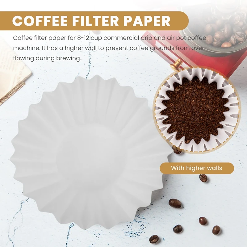 500Pcs 8-12Cup 8.5Cm Disposable Replacement Coffee Filters Coffee Filter Cup Home Kitchen Disposable Paper Filters