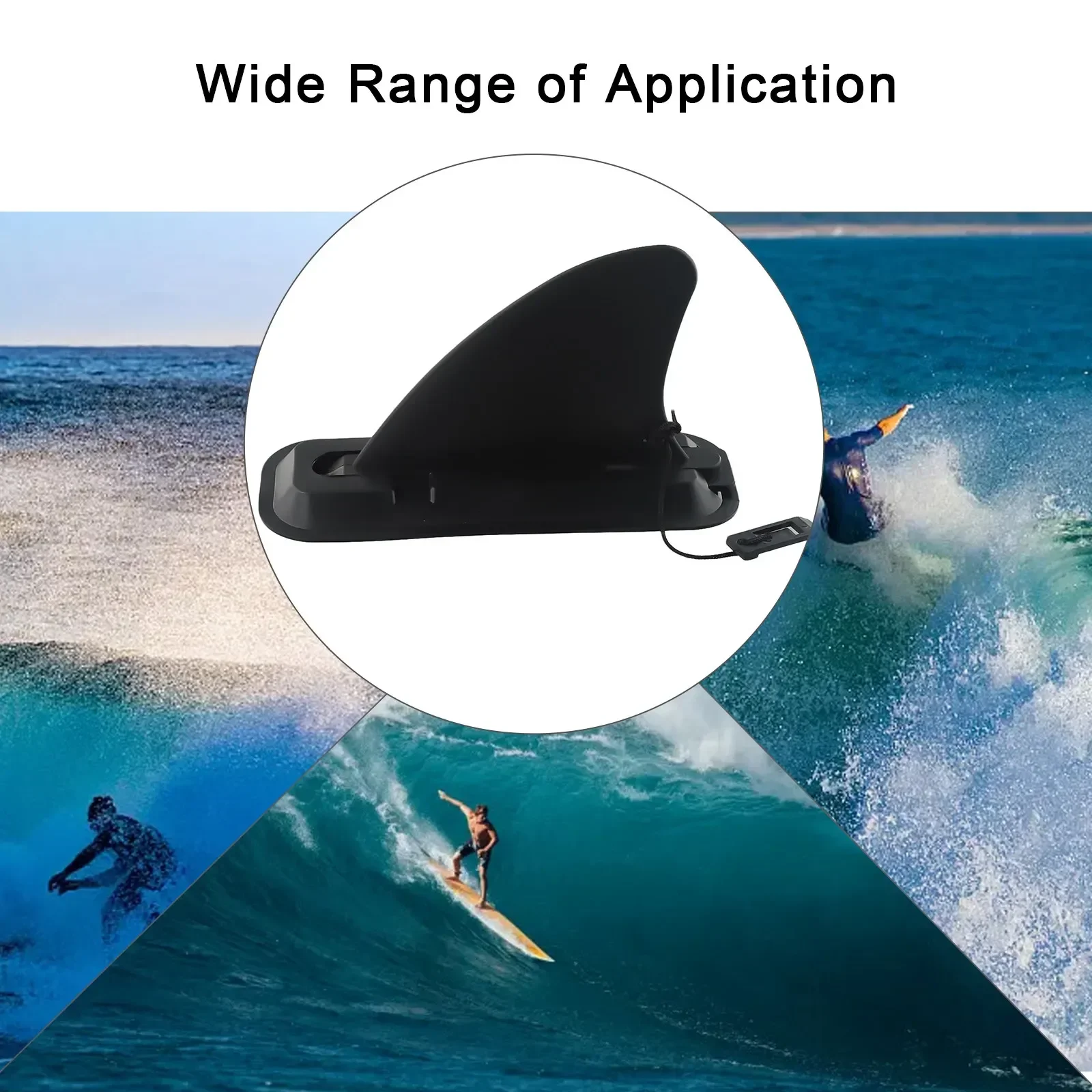 1 X Small Fin Black  4in Inflatable Longboard Surfboard Fin Stand Up Paddle Board Detachable Fin Sporting Goods Accessory