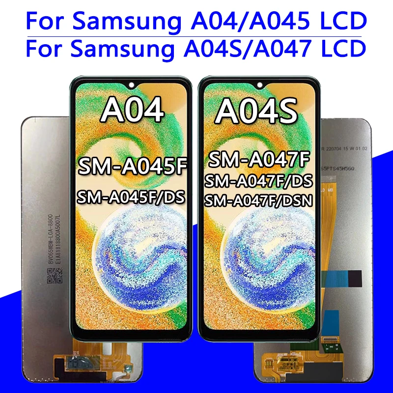 New LCD For Samsung A04 LCD A045F A045F/DS Display Screen Digitizer For Samsung A04S LCD A047F A047F/DS A047F/DSN