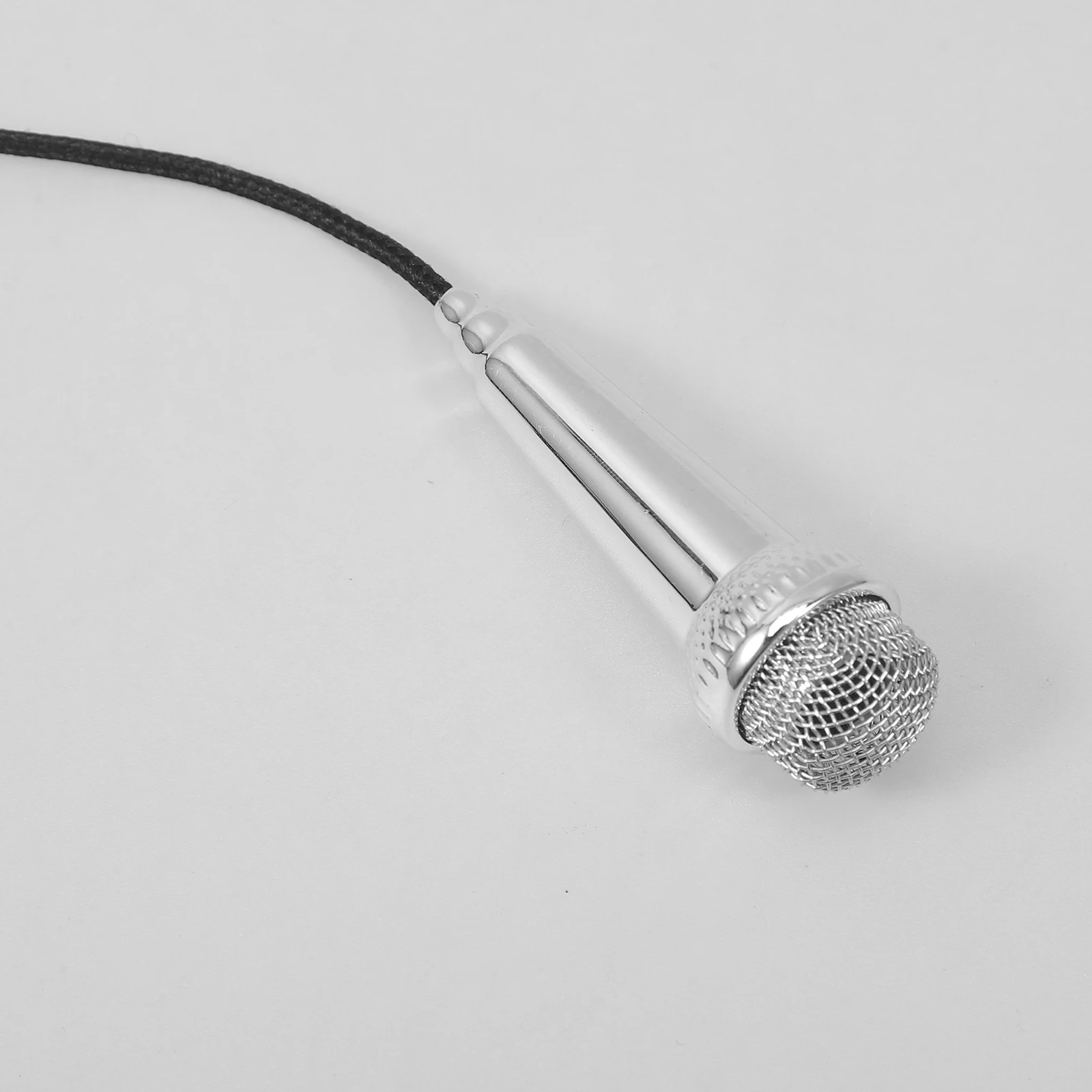

Mini Microphone Silver Grey Portable for Phone Recording Singing Tiny Mic Lightweight Practical Aluminium Material