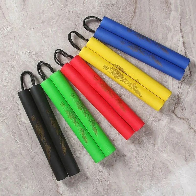 Sponge Nunchakus Martial Arts Foam Kids Rope Chains Plastic Nunchakus Adult Kung Fu Wushu Nunchucks Trainer for Beginners