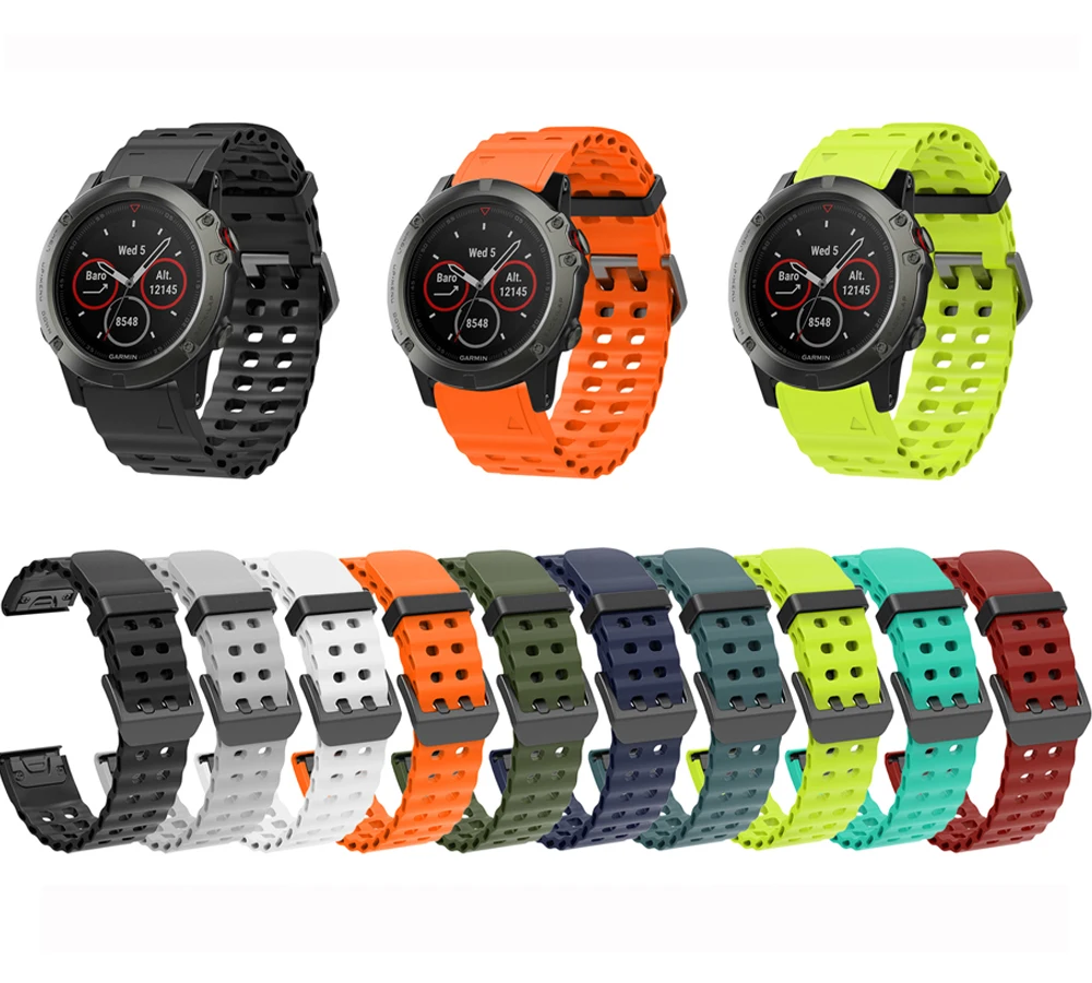 QuickFit 22mm 26mm Silicone Strap For Garmin Fenix 8 7X 7 Pro Solar/6X 6/Epix Pro/Forerunner 965 955 945 935/Instinct 2X 2 band