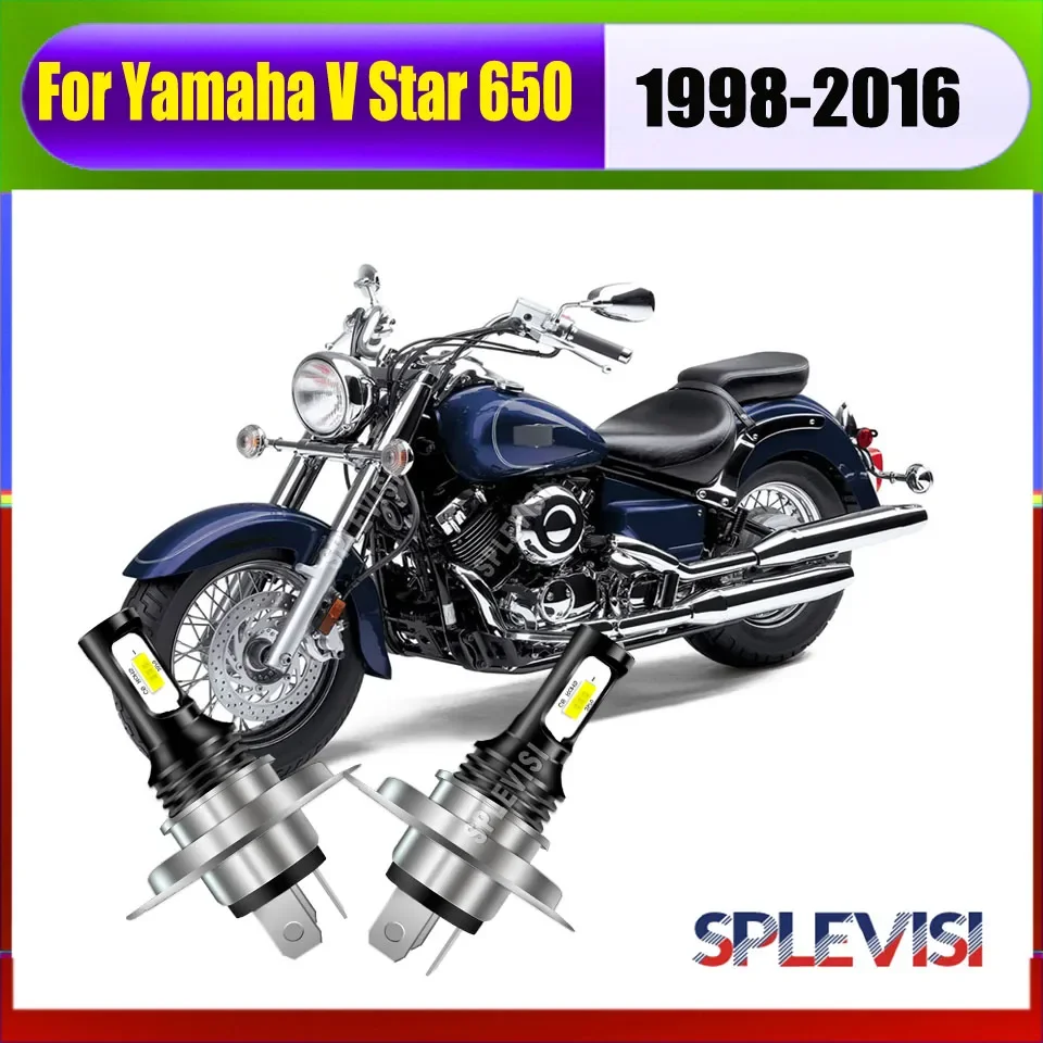 12v 24v H4 9003 LED Whtie Headlights-drive with confidence knowing you’ll see farther For Yamaha V Star 650 1998 1999 2000-2016
