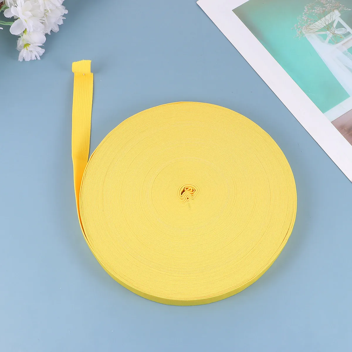 

40m Length Knit Stretch Band Eco-Friendly Elastic Clothing Band for DIY Sewing Crafting Costume Accessories Yellow