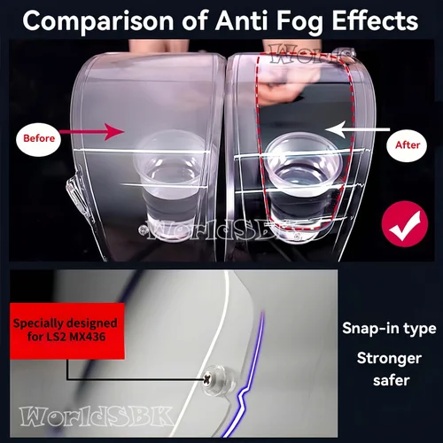 Imagen 2 del producto Película antiniebla mx436, para casco LS2 MX436 PIONEER EVO BLAZE, visera de lente, insertos de visera de parche antiniebla transparente