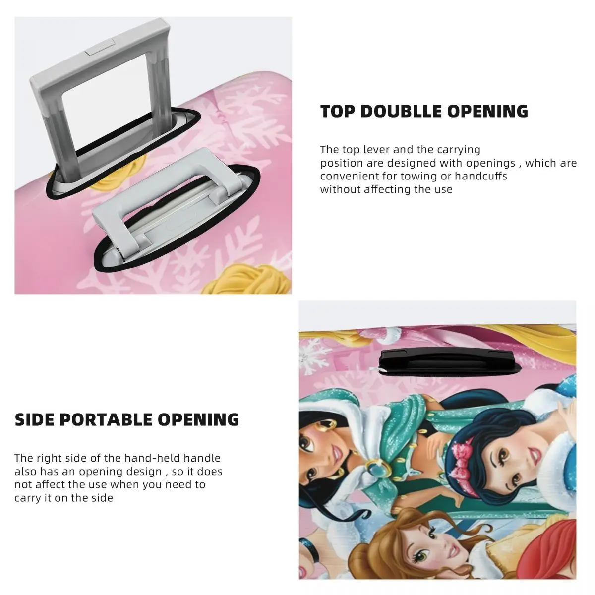 Housse de bagage de voyage princesse Kawaii personnalisée, élastique, Adorable, classique, dessin animé, housse de protection pour valise, 18-32 pouces