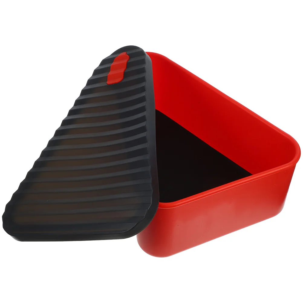 

Silicone Pizza Pastry Storage Box Red Small Size Portable Lightweight Case for Cake Cookie Slice Carrying Container