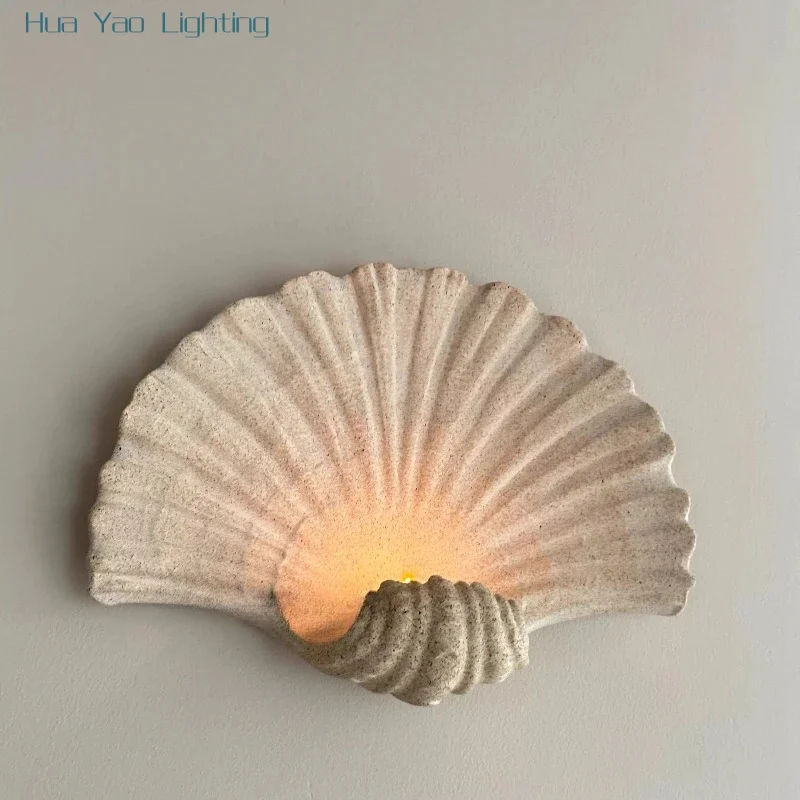 Natural Seashell & Sandstone Candle Holder Handcrafted Coastal Decor with Starfish & Coral Beach Style Centerpiece for, Mantel