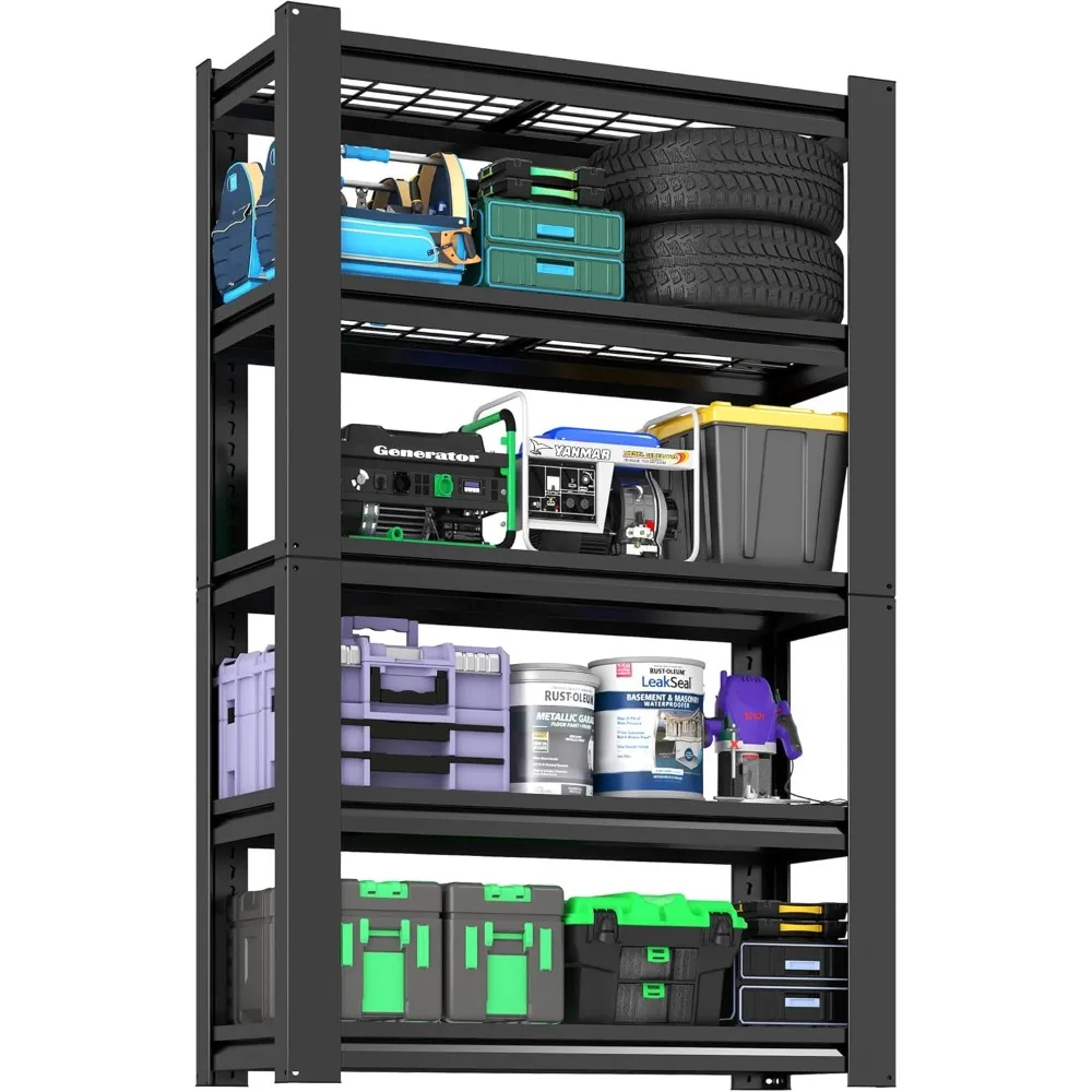 ガレージ棚 ヘビーデューティー、5段調節可能ガレージ収納棚、倉庫、地下室、作業場、キッチン用