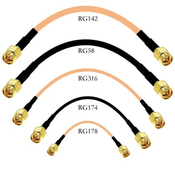 SMA erkek SMA erkek tak Jack RF konektörü Pigtail uzatma kablosu RG174 RG178 RG316 rgrg142