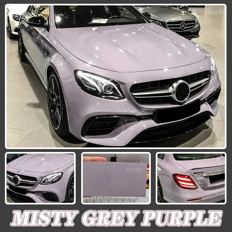 Wholesale High Quality PET Misty Gray Purple Self Self-adhesive Healing Full Body Wrap Wrapping Vinyl Roll Sticker Film For Car