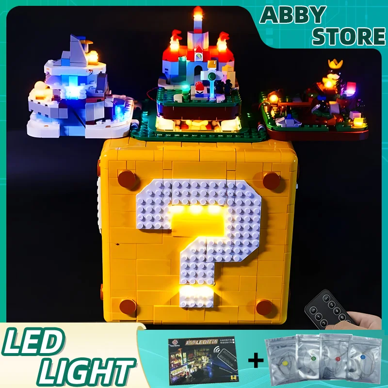 DIY RC LED Light Kit For LEGO 71395 Super Mario 64 Question Mark Block   (Only LED Light,Without Blocks Model)