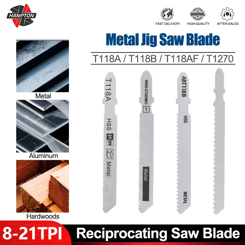 HAMPTON Jig Saw Blade T-shank HSS Assorted Reciprocating Saw Blade for Wood Cutting Tool T118A T118AF T118B T127D