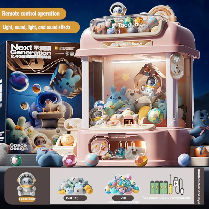 Big Size DIY Claw Crane Machine Kids Coin Operated Game Toy Mini Catch Doll Arcade Machine with Music Children Christmas Birthda