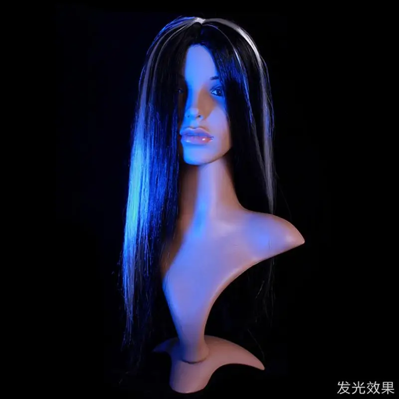 Halloween Yin Yang Wig Japanese Ghost Girl Costume Headgear for Scary Parties Stage Performances Cosplay Events White Black Wig