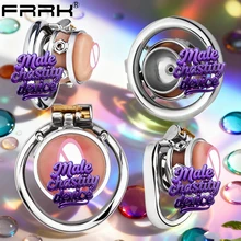 FRRK Erotic Urethral Lock Stainless Steel Male Chastity Device with Silicone Vagina Looking Decoration BDSM Sex Toys for Man 18+