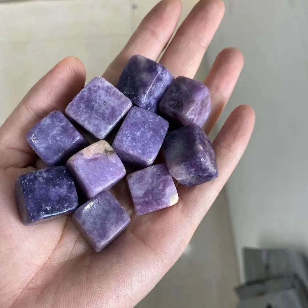 

1000g Beautiful Lilac crystal stone Crystal Tumble Stones Polished Ice Cube Stone Healing Chakra Reiki Stone As Gift