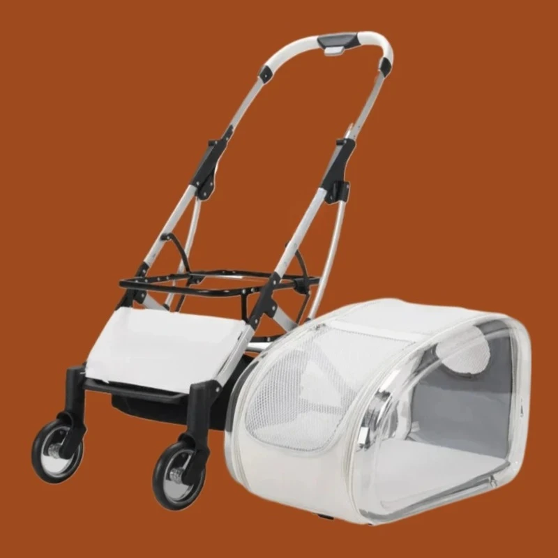2026 Transparent Pet Stroller for Small Medium Dogs, Lightweight Foldable Detachable Dog Walking Cart, Portable Outdoor Carrier