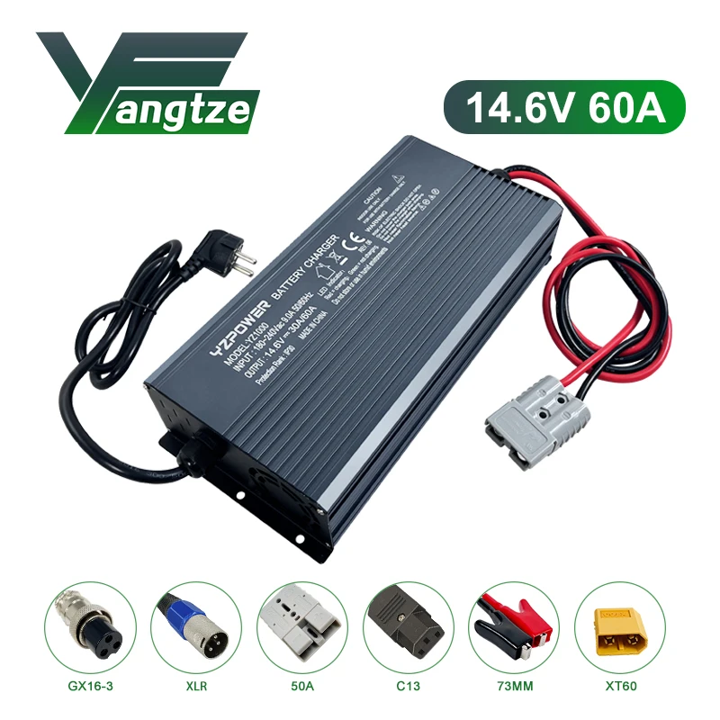 

High Performance 14.6V 60A Lifepo4 Charger Intelligent Fast Charging 2S 12V Large Capacity Battery Special with Display