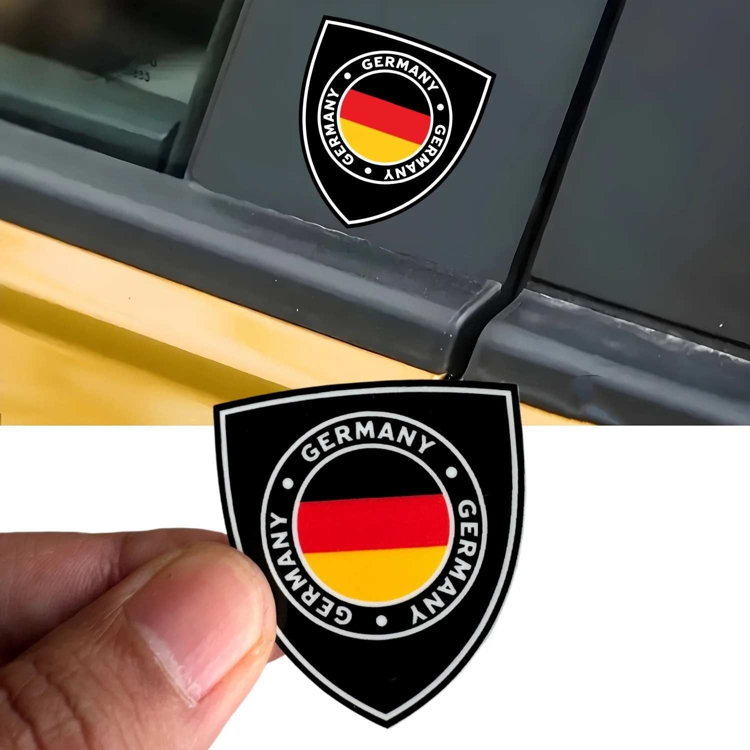 

2Pcs Germany Flag Shield Stickers, National Flag Vinyl Decals for Car Window Motorcycle Laptop