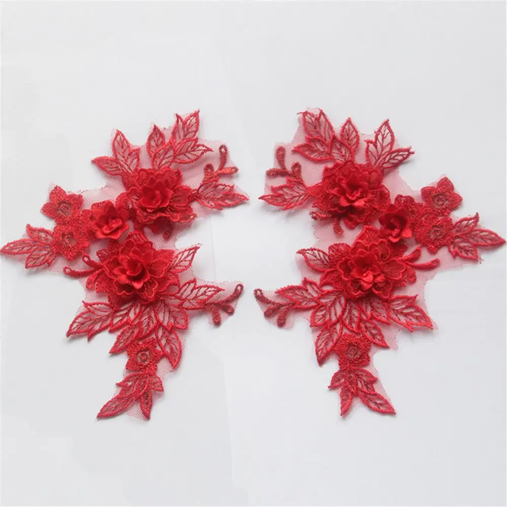 Dress Accessories Hand Sewing Clothing Decoration Patches 3D Flower Lace Collar Embroidery Neckline Applique