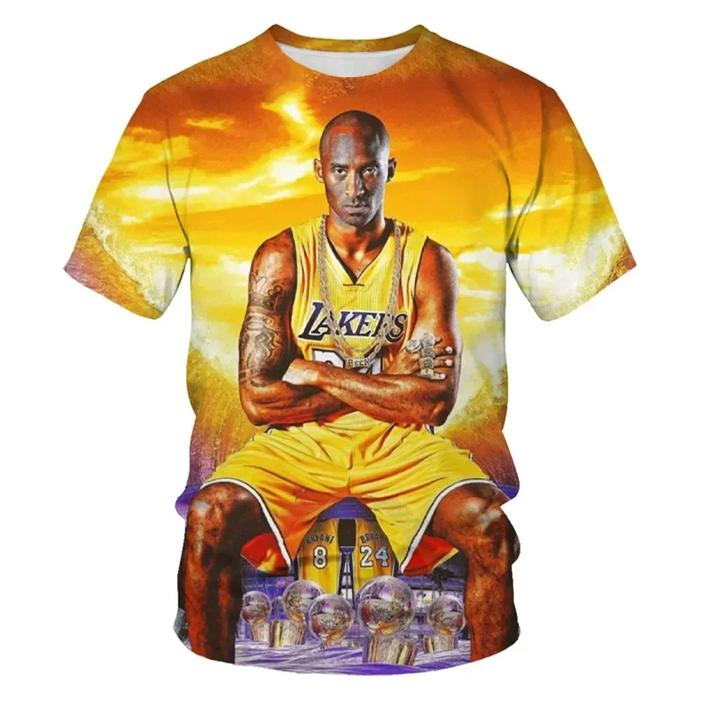 New Summer Basketball 3d Printed T-shirt for Men and Women Wear Casual T-shirt Oversized Loose Top Sports T-shirt Shirt