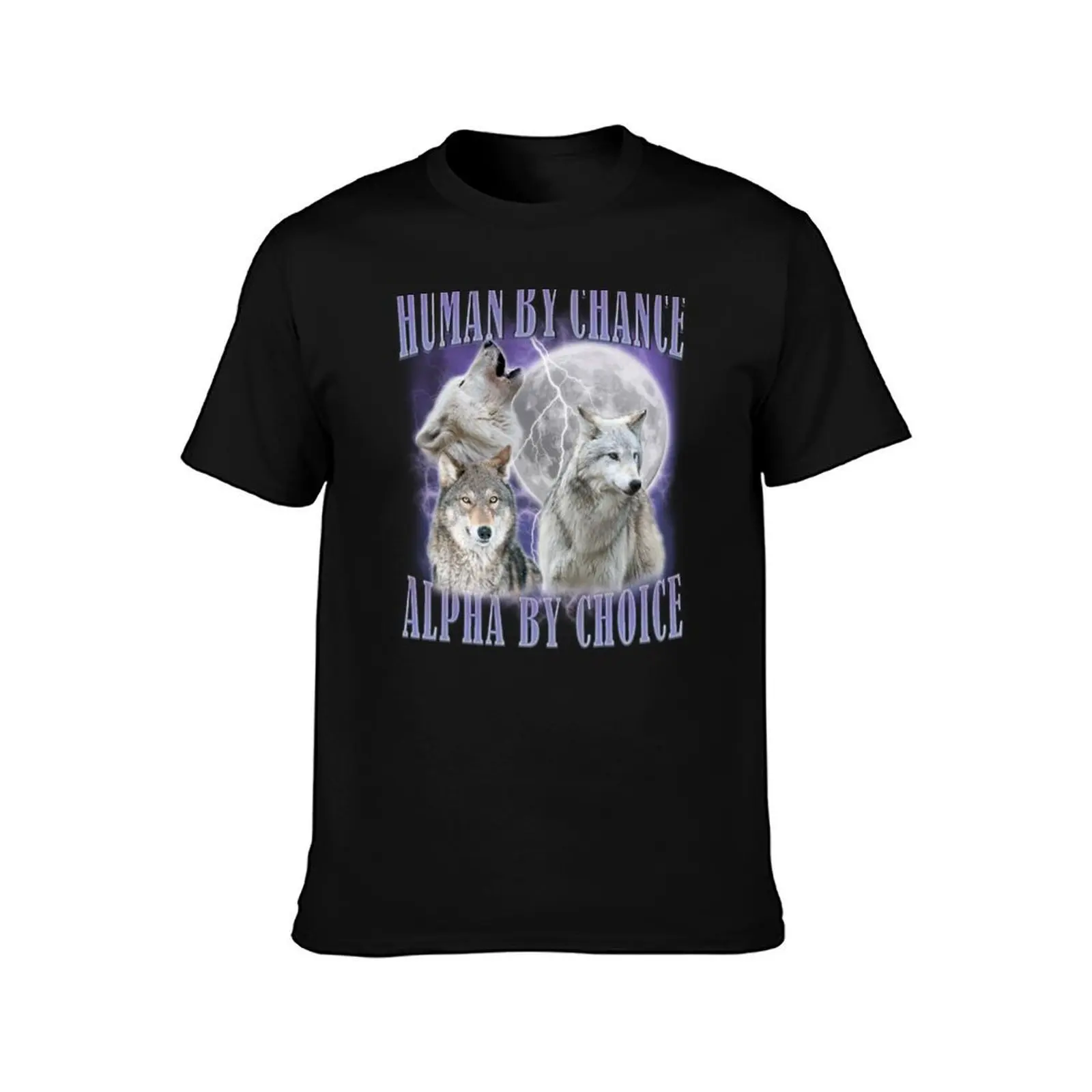 Human By Chance Alpha By Choice T-Shirt Summer Casual Cotton Tee Oversized Streetwear Tops Vintage Graphic Print 100% Cotton