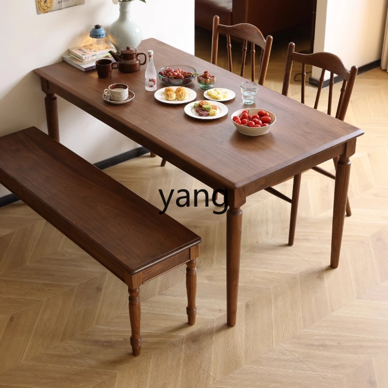 

YHM Home Light Luxury Small Apartment Solid Wood Long Table