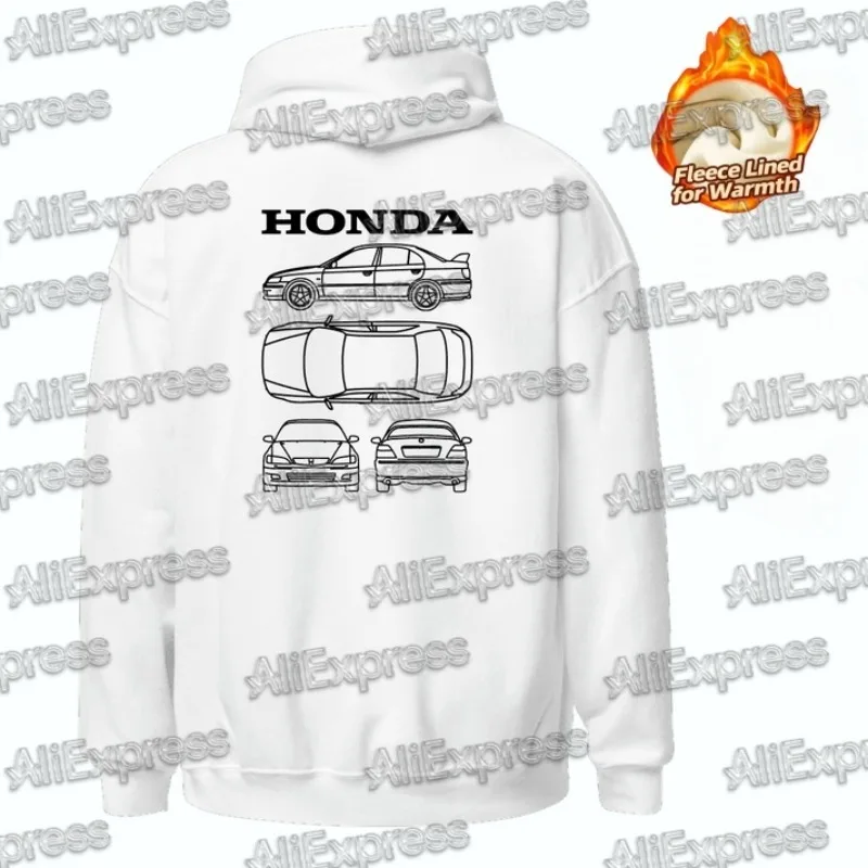 

Honda Men's Spring Autumn Hoodie 100% Cotton Velvet Sweater Motorcycle Racing Auto Style Casual Sportswear Moto Graphic Wear