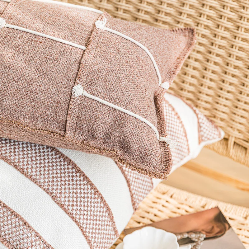 30X50/50X50CM Lotus Root Pink Throw Pillow Cover Modern Patchwork Stamping Cushion Cover Decor Home Decorative Pillowcase
