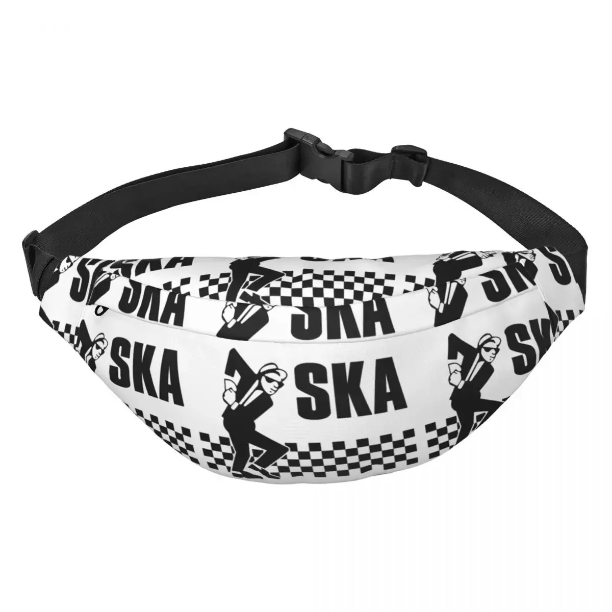 Spersonalizowany piterek Ska Mania dla kobiet Mężczyźni Moda Reggae Music Sling Crossbody Waist Bag Travel Hiking Phone Money Pouch