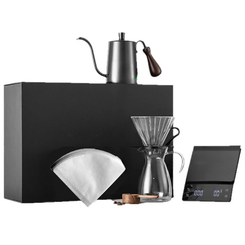 

Hand brewed coffee pot gift box six-piece set, hand brewed pot