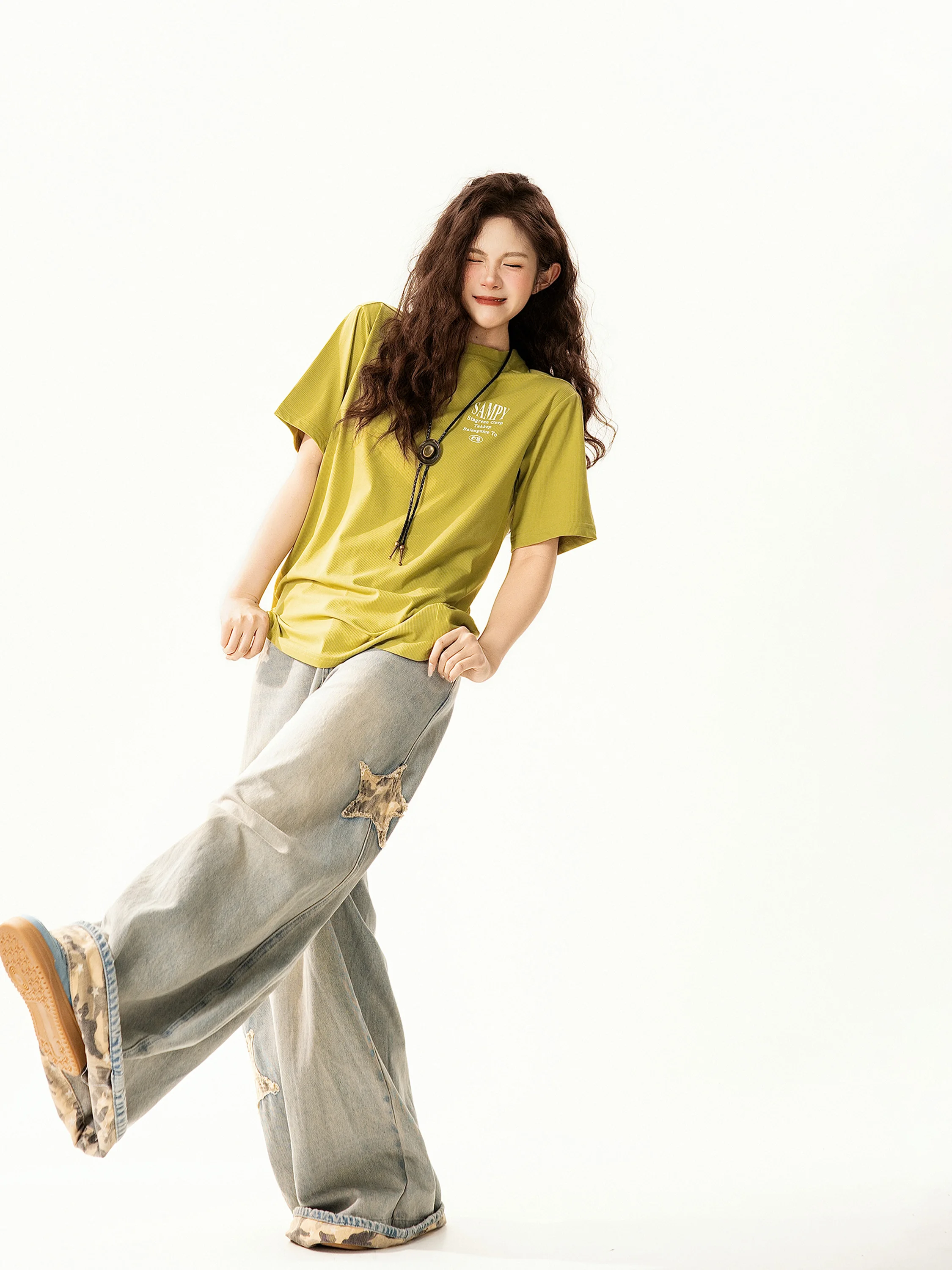 

Женская свободная футболка с коротким рукавом и принтом в стиле ретро, летняя универсальная удобная модная футболка с круглым вырезом